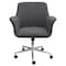 Officesource Bolster Collection Mid Back Swivel Chair with 5 Star Chrome Base 12887FGR - alternate 4
